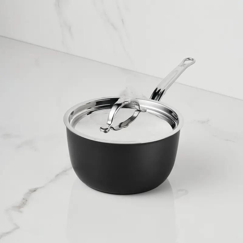 Hestan Titum Fusion 3-Quart Versatile Nonstick Saucepan With Tempered Glass Lid 1