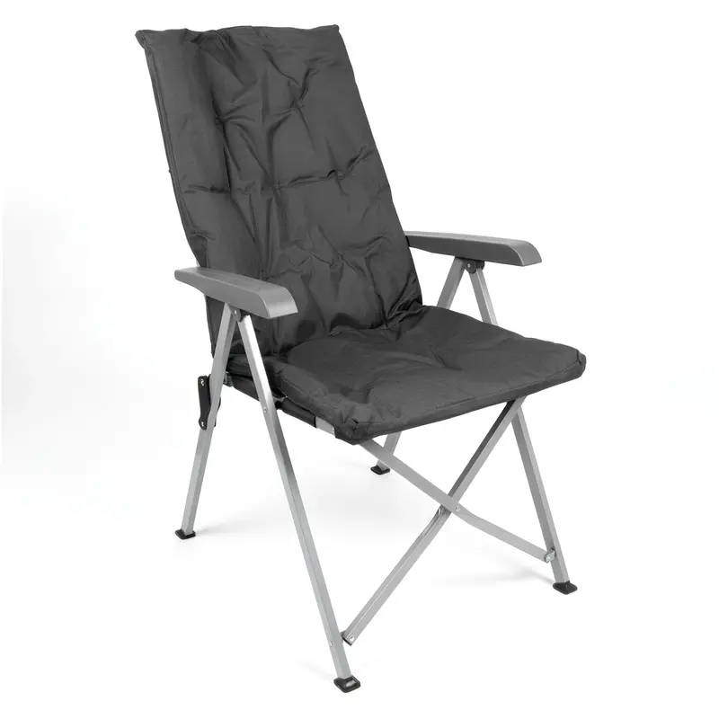 High-Back Reclining Camping Chair With Padding – Black 1