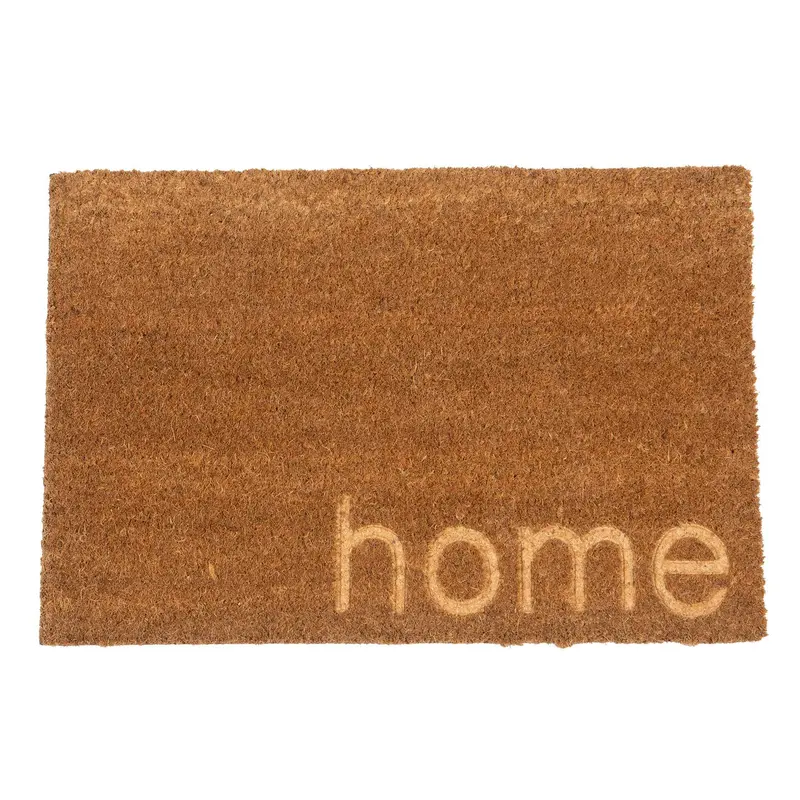 'Home' Embossed Coir Doormat – 60Cm X 40Cm Brown Natural Fiber Mat 1