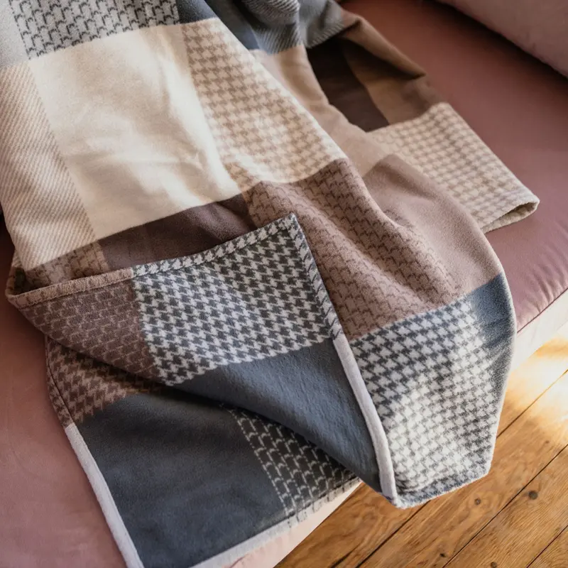 Ibena Pittsburgh Brown And Grey Plaid Blanket (140 X 200 Cm) 1