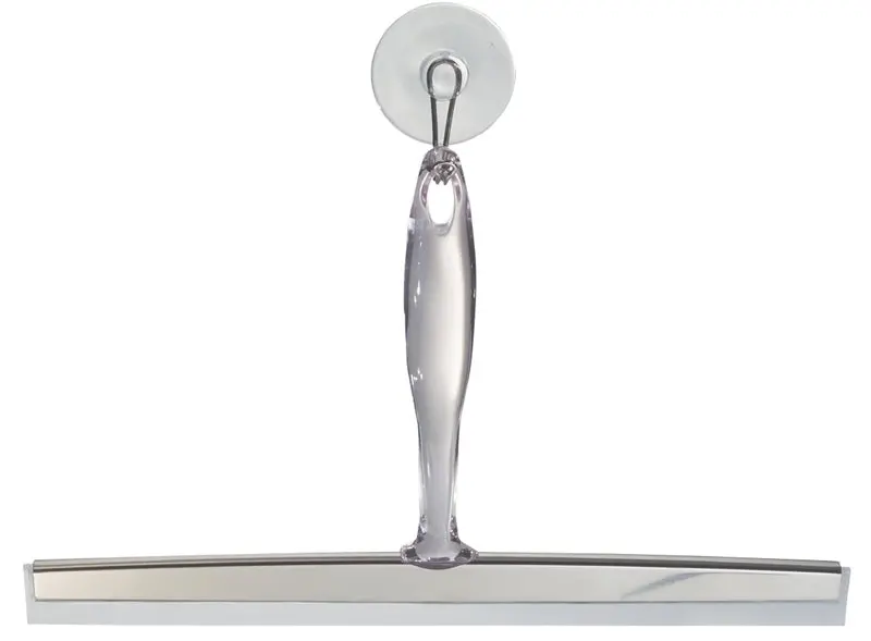 Interdesign Chrome Shower Squeegee With Suction Mount – 12-Inch Blade 1