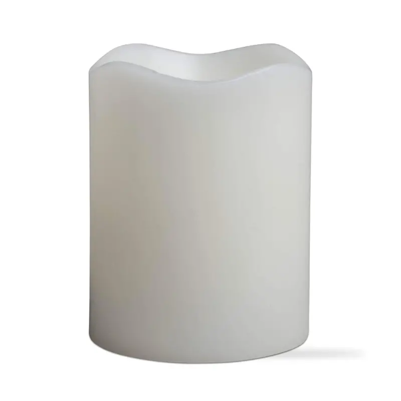 Ivory Led-Flicker Wax Pillar Candle – 4" Height × 3" Diameter 1