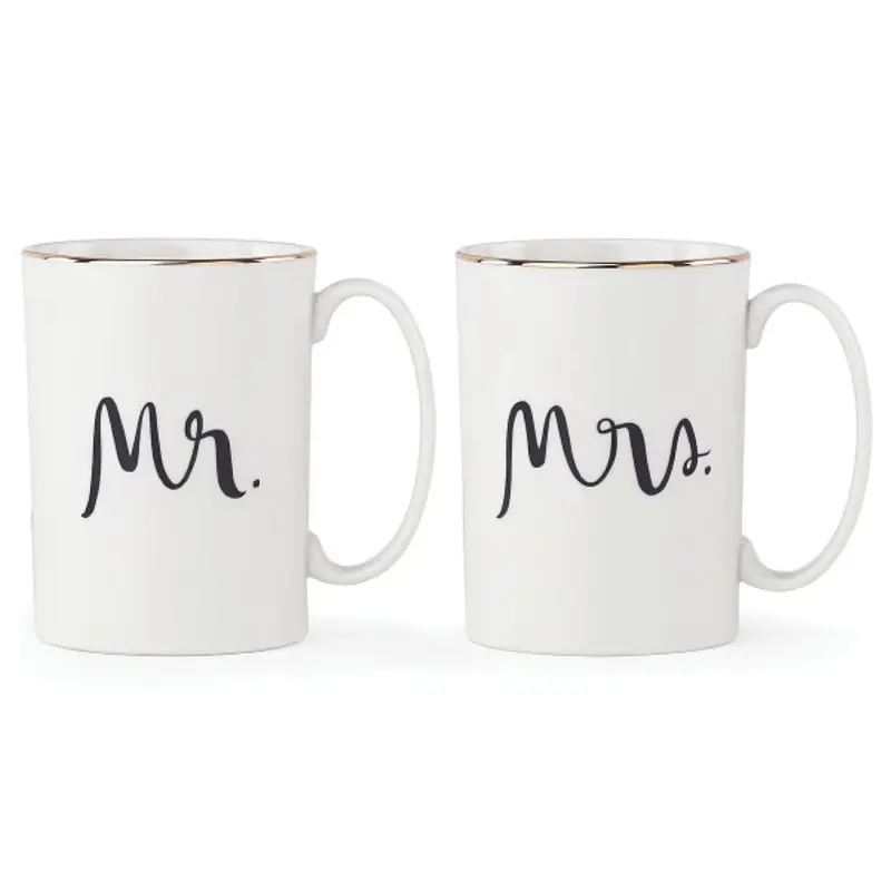 Kate Spade Bridal Couple Mug Set: "Mr." And "Mrs." 1