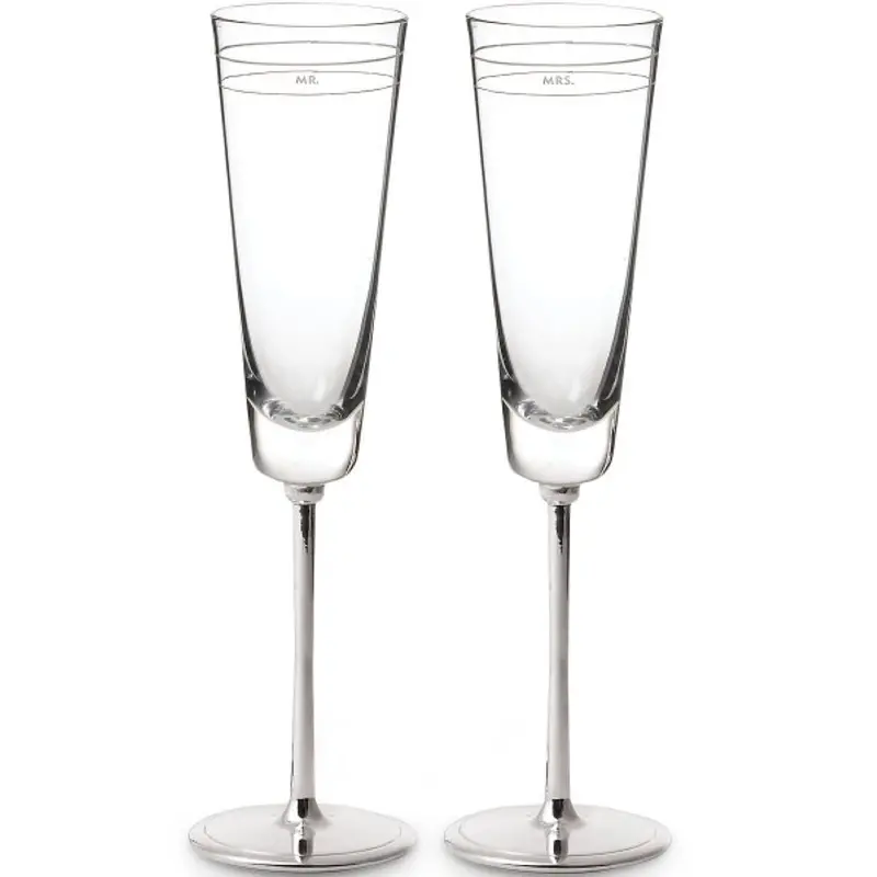 Kate Spade Darling Point Mr. & Mrs. Champagne Flute Set (2 Pcs) 1