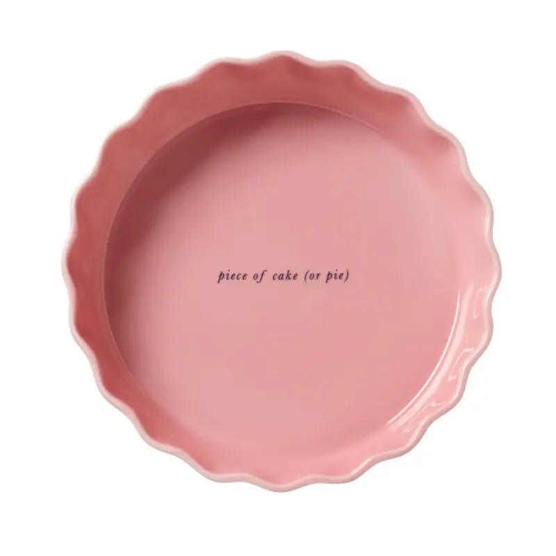 Kate Spade Make It Pop Stoneware Pie Dish – "Piece Of Cake" Design 1