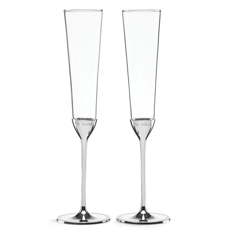 Kate Spade Take The Cake Champagne Flutes – Set Of Two Elegant Stemware 1