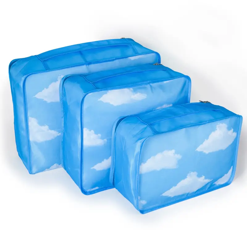 Kikkerland Cloud-Themed Packing Cubes – Black Set (3-Piece) 1