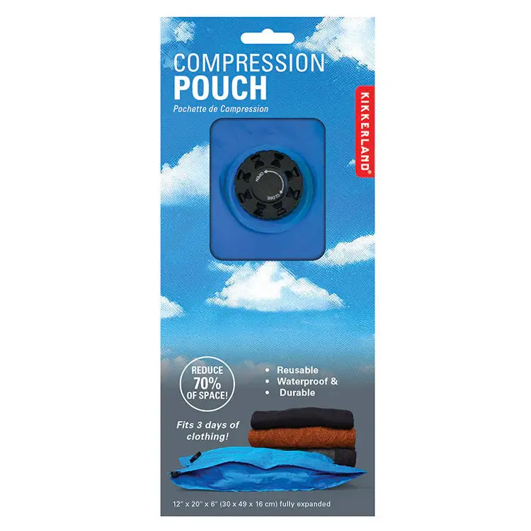 Kikkerland Heavy-Duty Compression Packing Pouch – 12" X 19" Travel Organizer 1