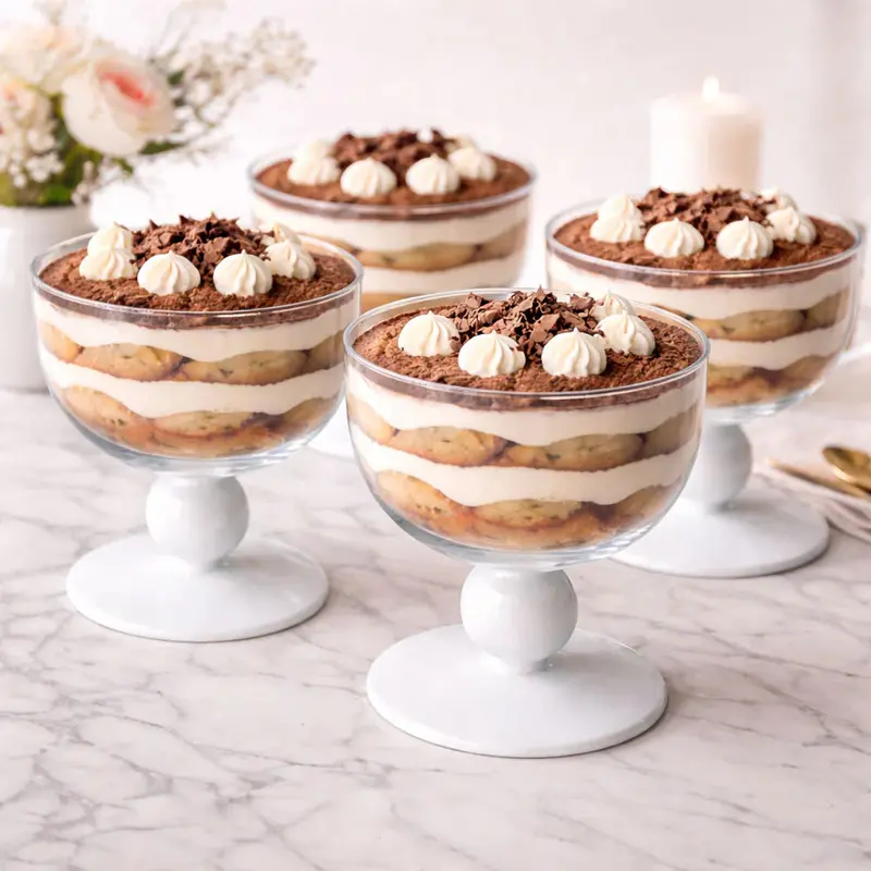 Kinor Deep Glass Pedestal Dessert Bowls – Set Of 4 1