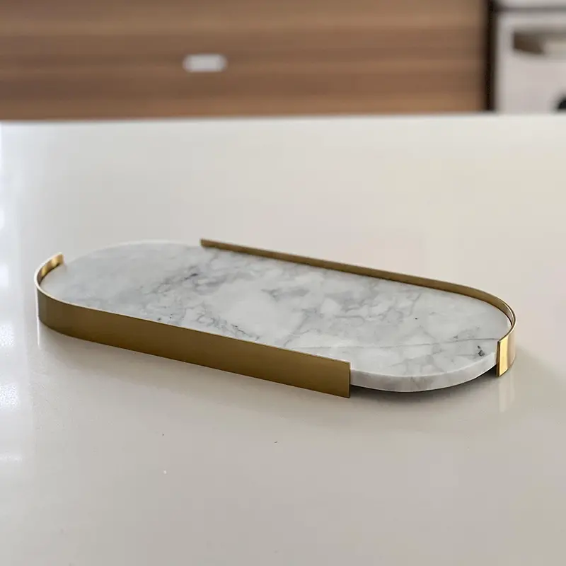 Kinor Elegant Marble-Finish Serving Tray 1