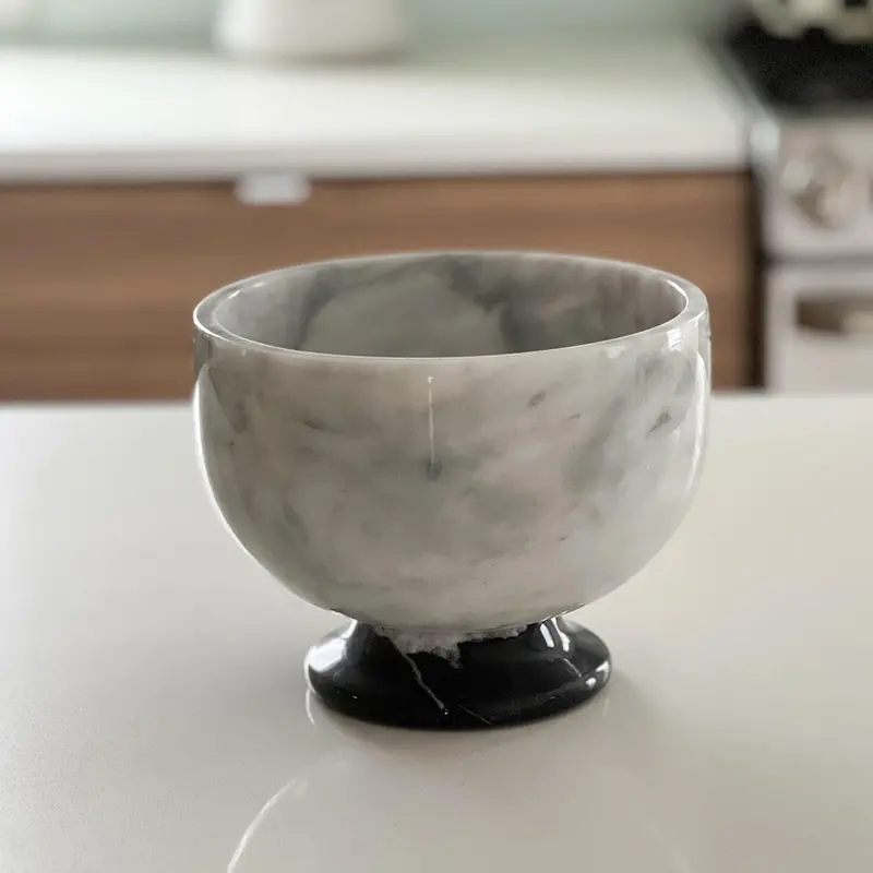 Kinor Marble-Inspired Fruit Serving Bowl 1