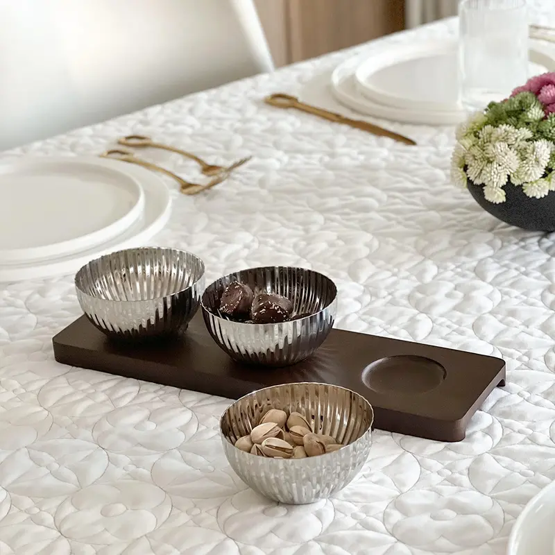 Kinor Shell-Shape Dip Bowl Collection With Tray 1