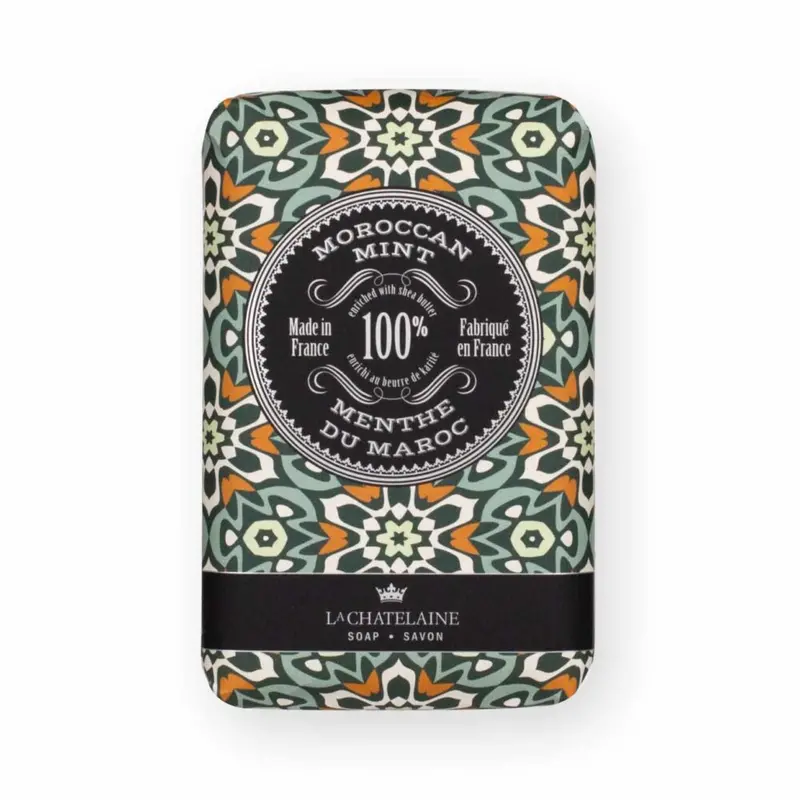La Chatelaine Moroccan Mint Soap Bar – 8.8 Oz Refreshing Herbal Cleansing Experience 1