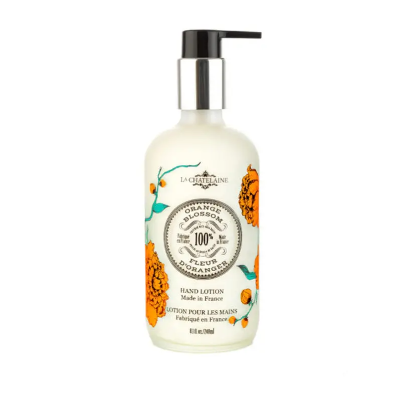 La Chatelaine Orange Blossom Hand Lotion – Sulfate-Free, Shea-Enriched, 8 Oz Glass Jar 1
