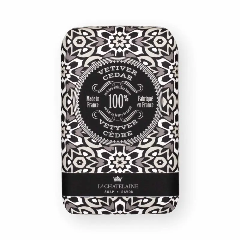 La Chatelaine Vetiver Cedar Luxury Soap Bar – 8.8 Oz Artisan Fragrance 1