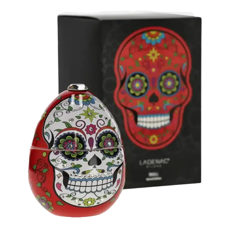Ladenac Boisé Scented Candle In Red Ceramic Egg – Dia De Los Muertos Art Design 1