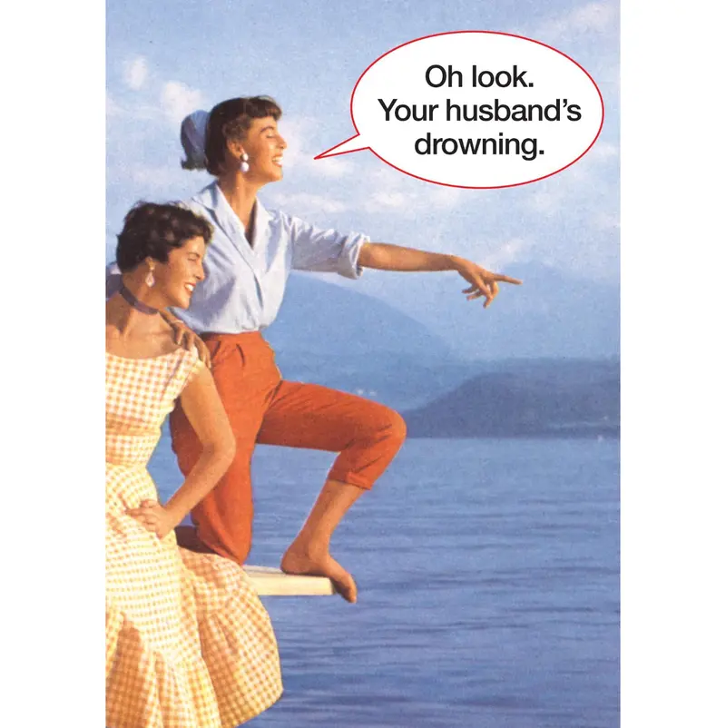 Ladybird Books Drowning-Themed Satirical Greeting Card 1