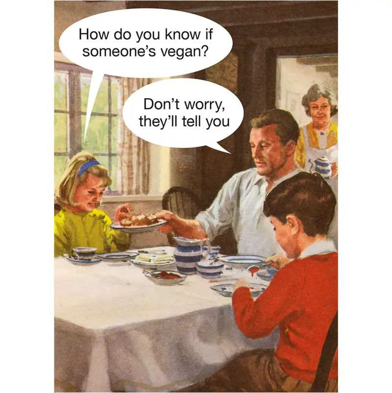 Ladybird Books Vegan-Themed Playful Greeting Card 1