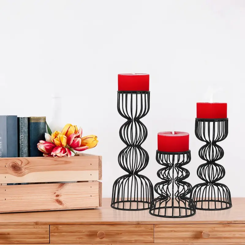 Lainon Handcrafted Metal Candle Holders – Set Of 3 By Mela Artisans 1