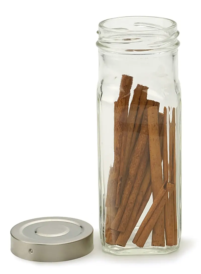 Large Square Clear Glass Bottle – 8 Oz 1