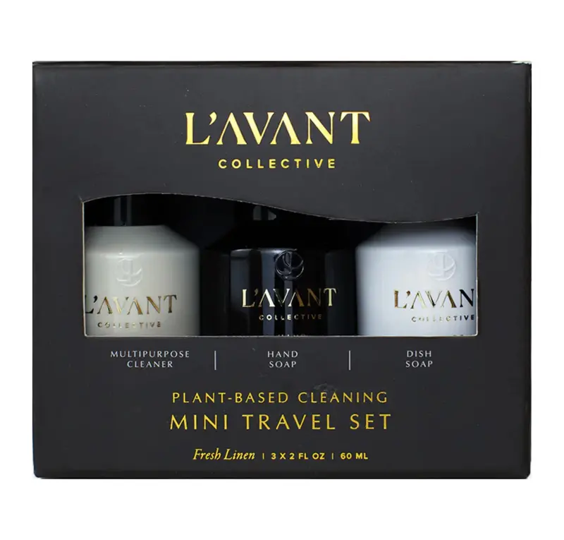 L'Avant Plant-Based Mini Travel Soap Set – Fresh Linen Scent, 10 Oz Compact Kit 1