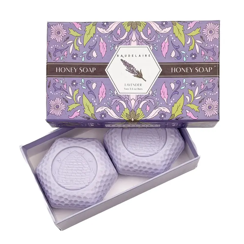 Lavender Honey Bar Soap Gift Set – 2 X 3.5 Oz Bars By Baudelaire 1