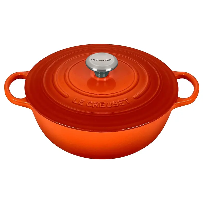 Le Creuset 7.5-Quart Round Signature Cast Iron Chef'S Oven In Flame Red 1