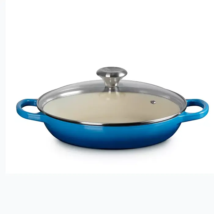 Le Creuset Signature 2.25-Quart Round Braiser With Tempered Glass Lid – Marseille Blue 1