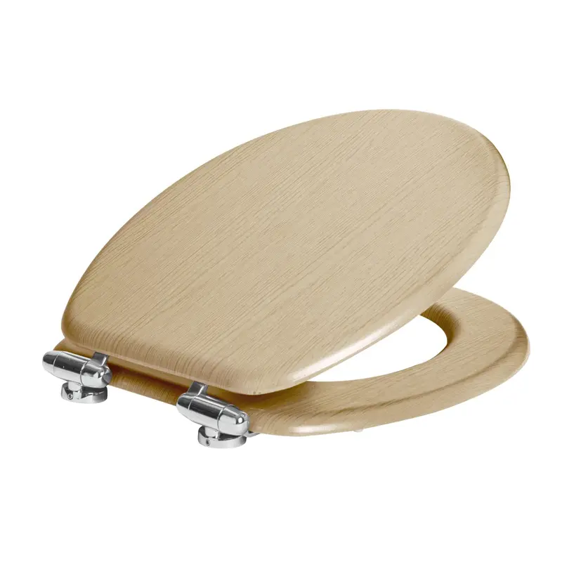 Light Oak Soft-Close Toilet Seat With Quiet Closing Mechanism 1