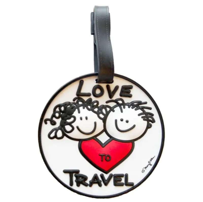 ‘Love To Travel’ Embossed 3D Luggage Identifier Tag 1