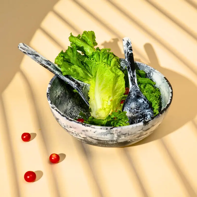 Lucente Resin Salad Bowl – Sleek, Weighted Resin Serving Vessel 1