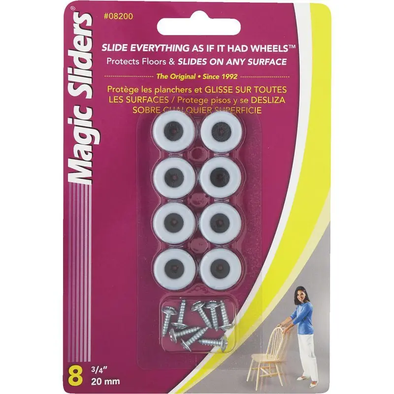 Magic Sliders 3/4 Inch Screw-In Furniture Glides (8-Pack) 1