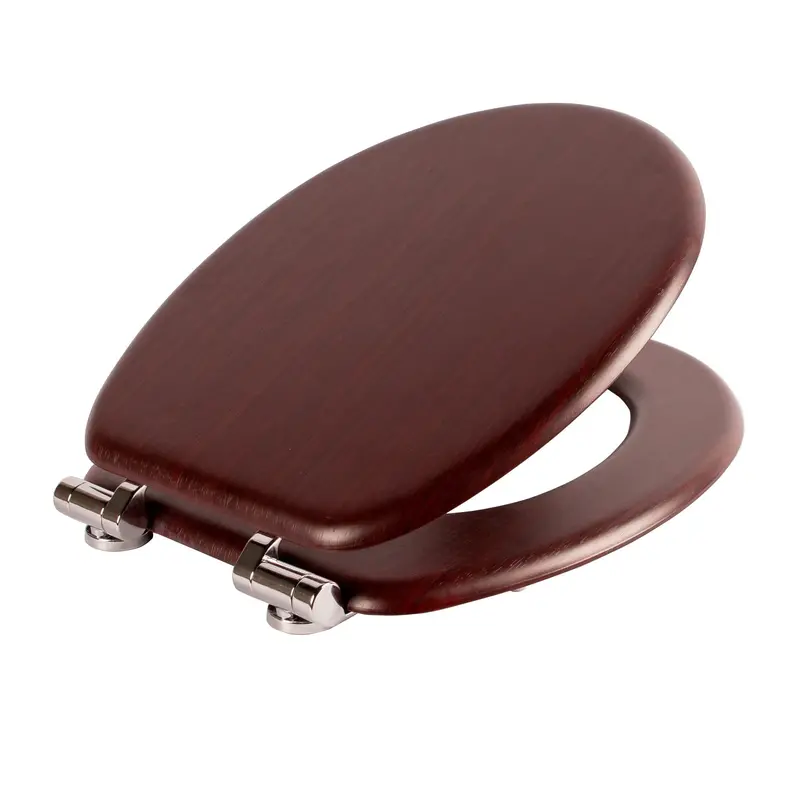 Mahogany-Finish Soft-Close Toilet Seat 1