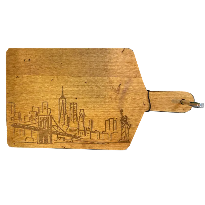 Maple Wood Cheese Board With Nyc Skyline Engraving – Jk Adams 1