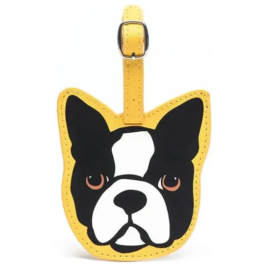 Marc Tetro Designer Luggage Tag – Boston Terrier Illustration 1