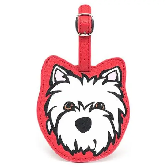 Marc Tetro Designer Luggage Tag – West Highland Terrier Illustration 1
