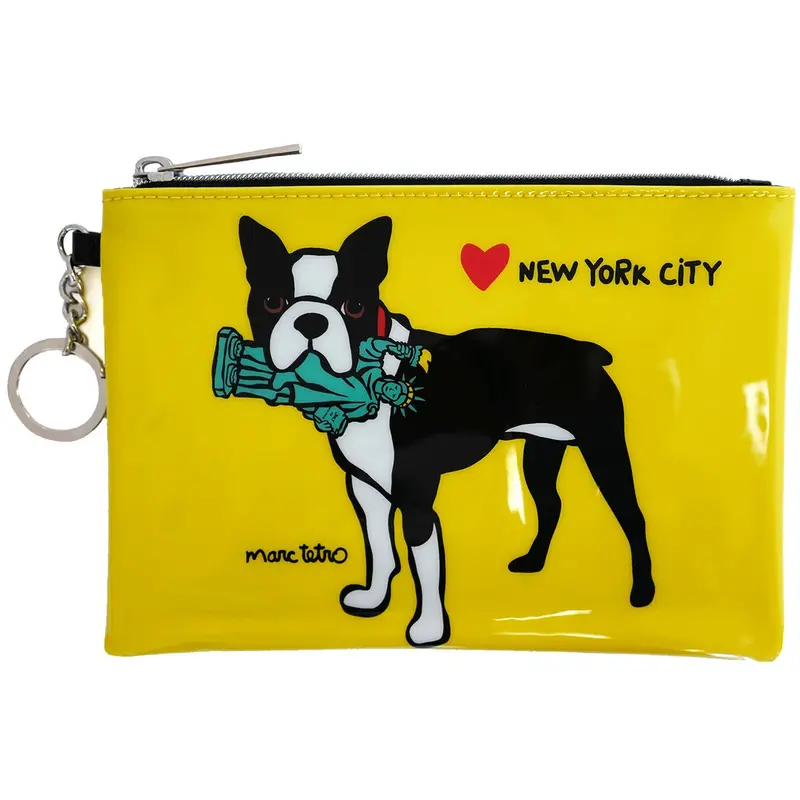 Marc Tetro Nyc Boston Terrier Zippered Pouch – 6" X 8" 1