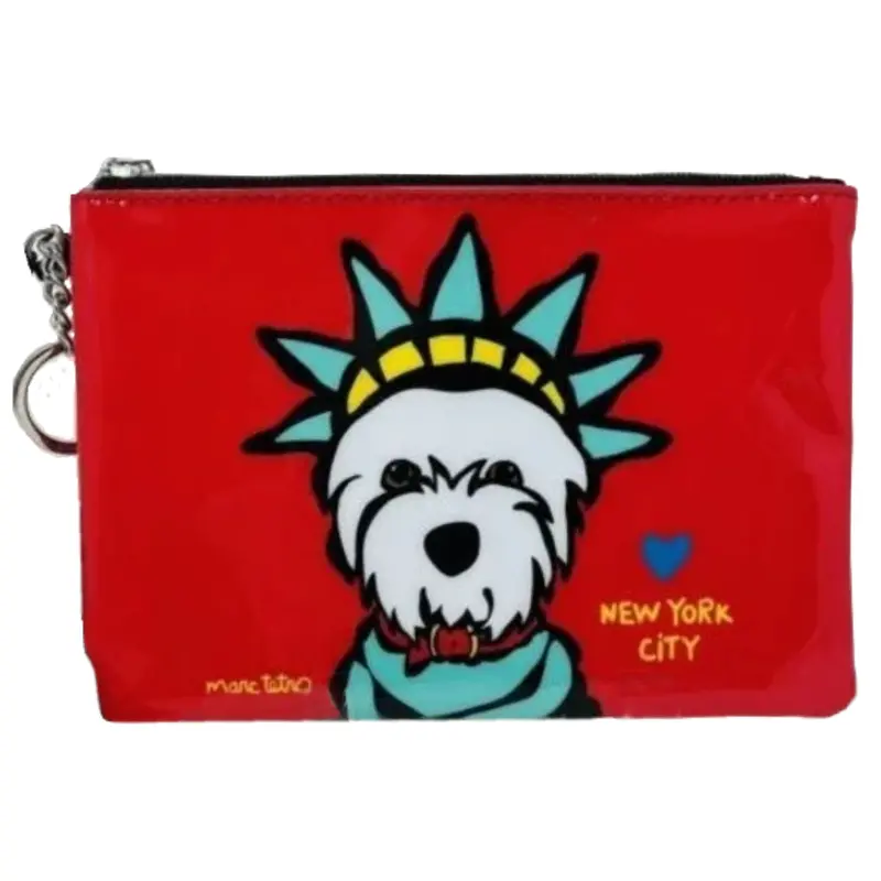Marc Tetro Nyc Liberty Westie Zippered Pouch – 6" X 8" 1