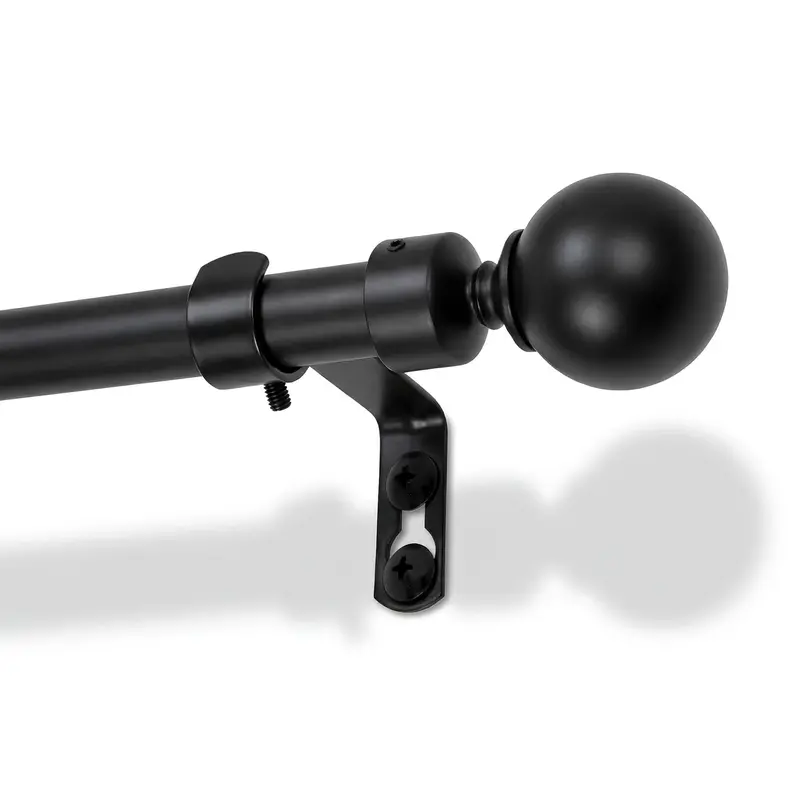 Matte Black Extendable Ball-End Curtain Pole – 83–120 Cm 1