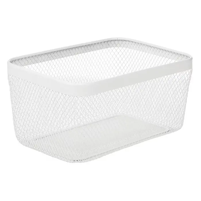 Mdesign Slim White Wire Mesh Organizer – 12" L X 9" W X 6" H 1