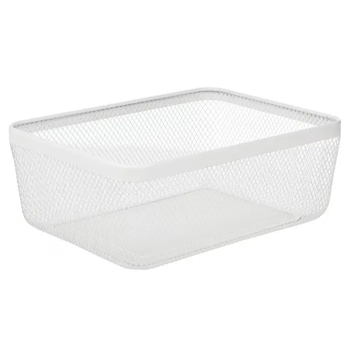 Mdesign White Wire Mesh Storage Basket – 16" L X 12" W X 6" H 1