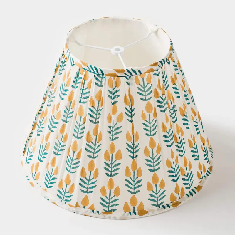 Meadow Print Pleated Lamp Shade – Mela Artisans 1