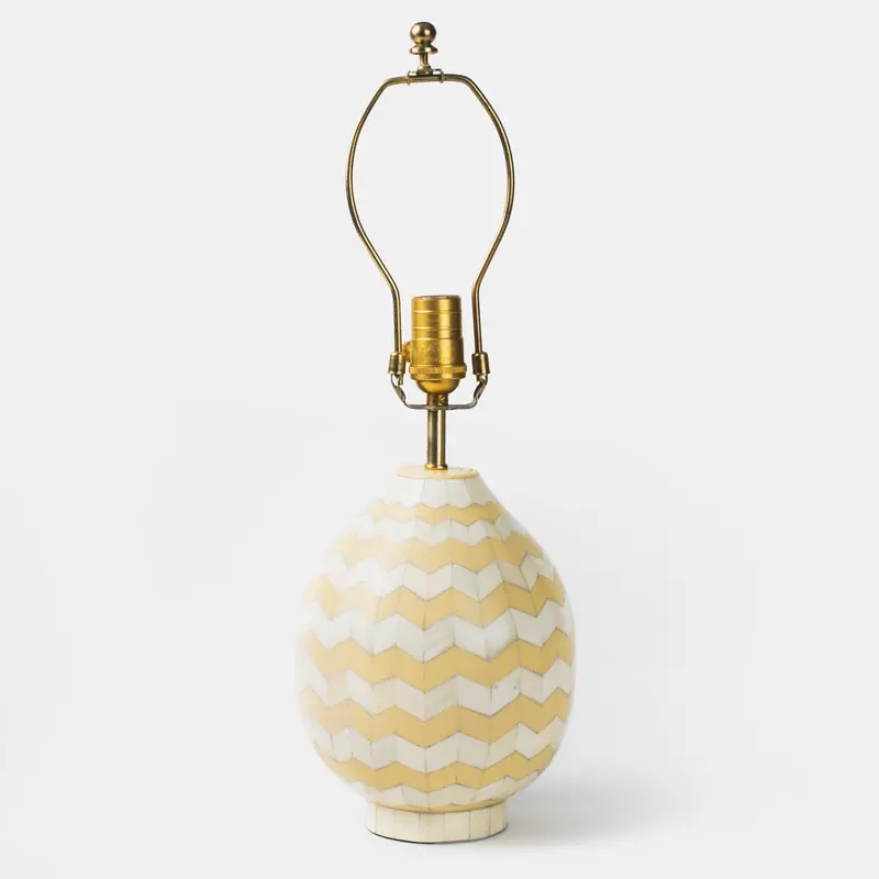 Mela Artisans Ivory Herringbone Table Lamp – Textured Fabric Shade & Wood Base 1