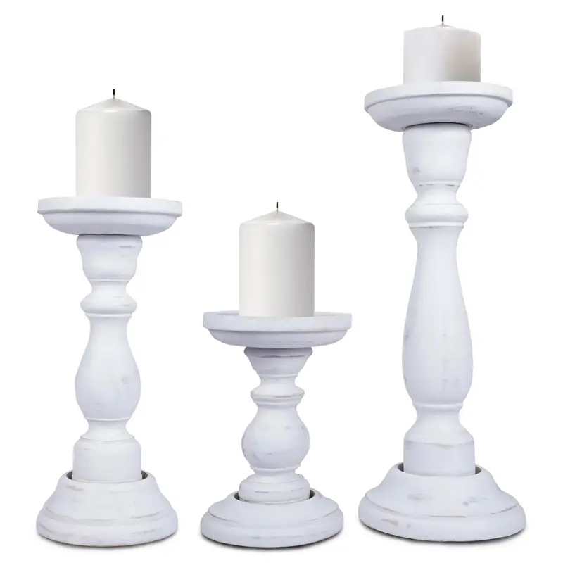 Mela Artisans Tuli Ceramic Pillar Candle Holders – Set Of 3 1