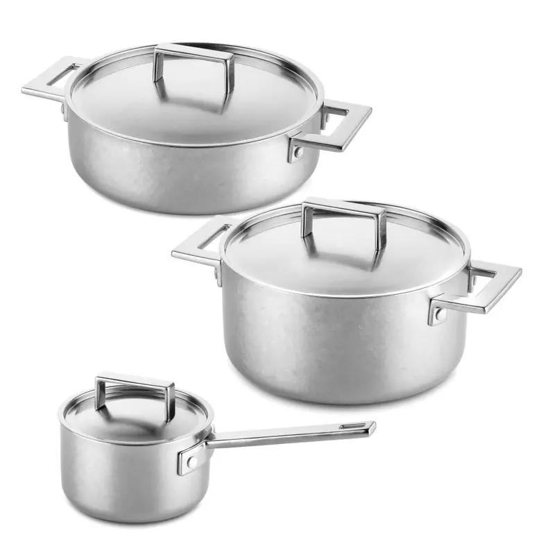 Mepra Attiva Pewter 6-Piece Stainless Cookware Set 1