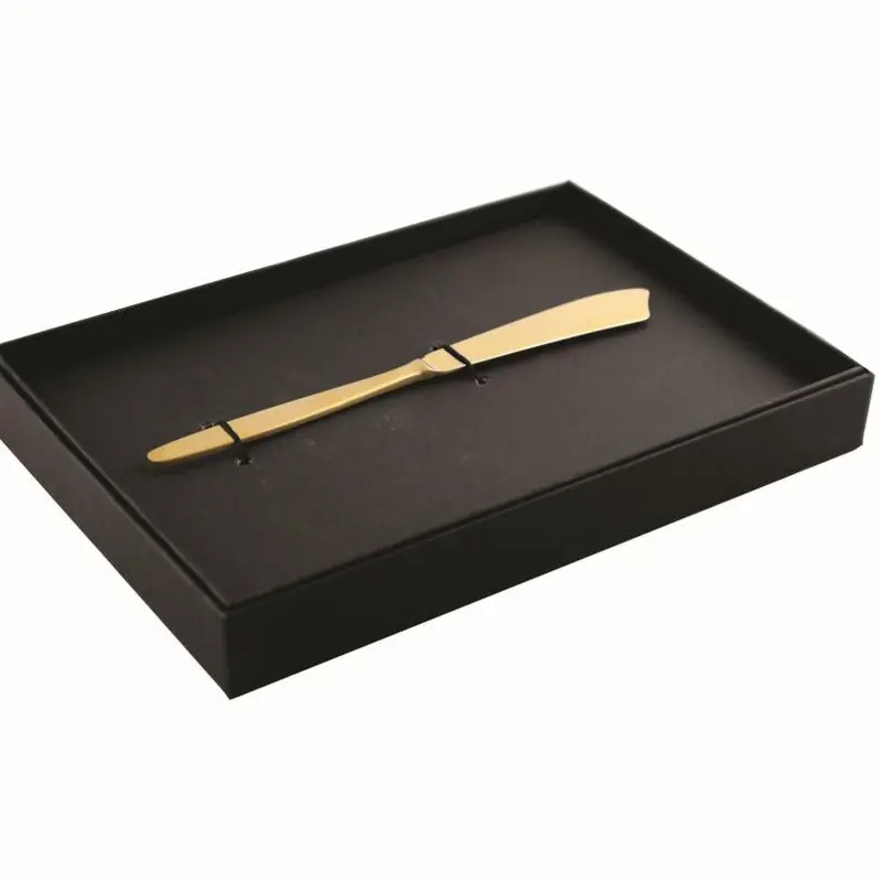 Mepra Due Brushed Gold Sleek Cake Knife With Hollow-Handle Design 1