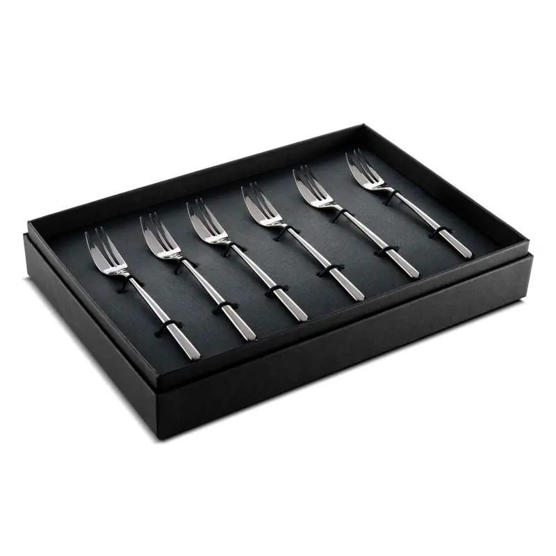 Mepra Linea Black Cake Fork Set – 6 Pieces 1