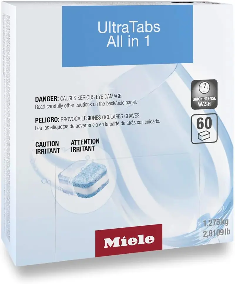Miele Ultratabs All-In-One Dishwasher Detergent Tablets – 60-Count Box 1