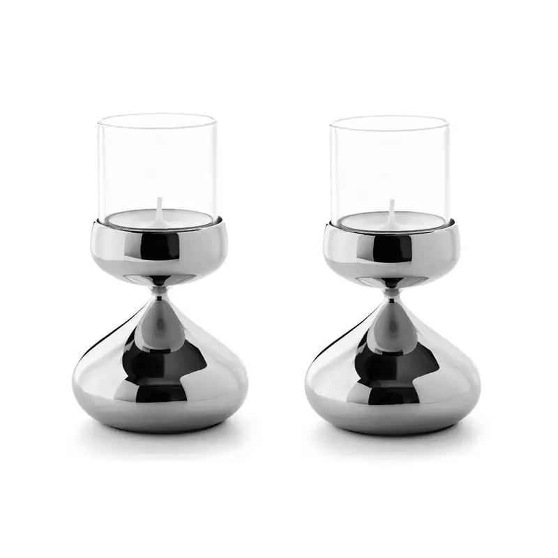 Molton Tealight Holder Pair – Modern Glass Design 1