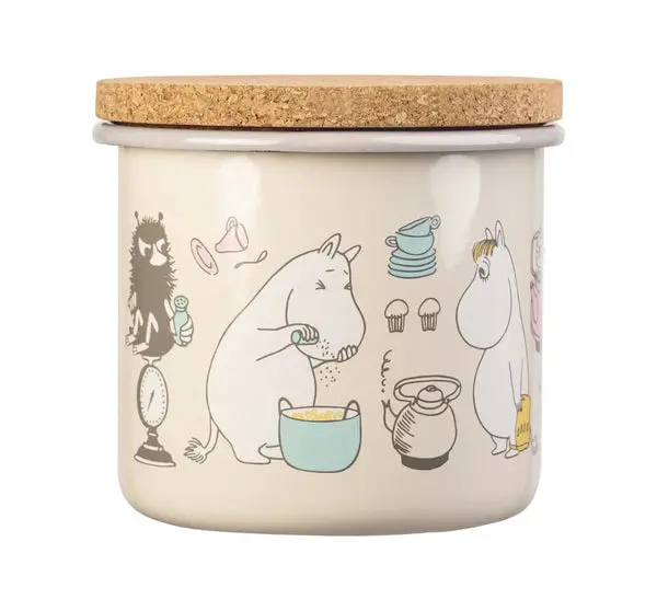 Moomin Enamel Storage Jar – 1.3L Bon Appétit Design 1